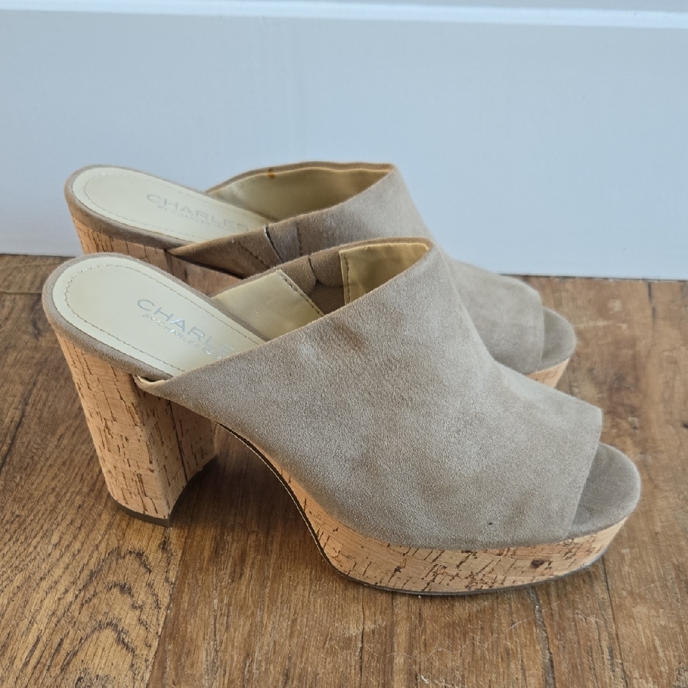 Charles David Tan Platform Clogs